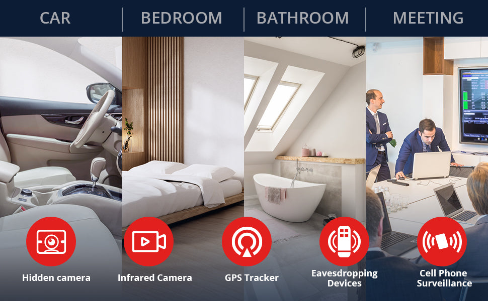 Hidden Camera Detectors, Bug Detector Anti Spy Camera Finder, GPS Tracker Detector Hidden Device Detector 6 Modes for Travel, Car, Bathroom,Office, Hotel, P18 Mix